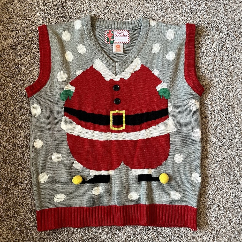 Christmas Vest Men's XL Funny Holiday Sweater Santa
